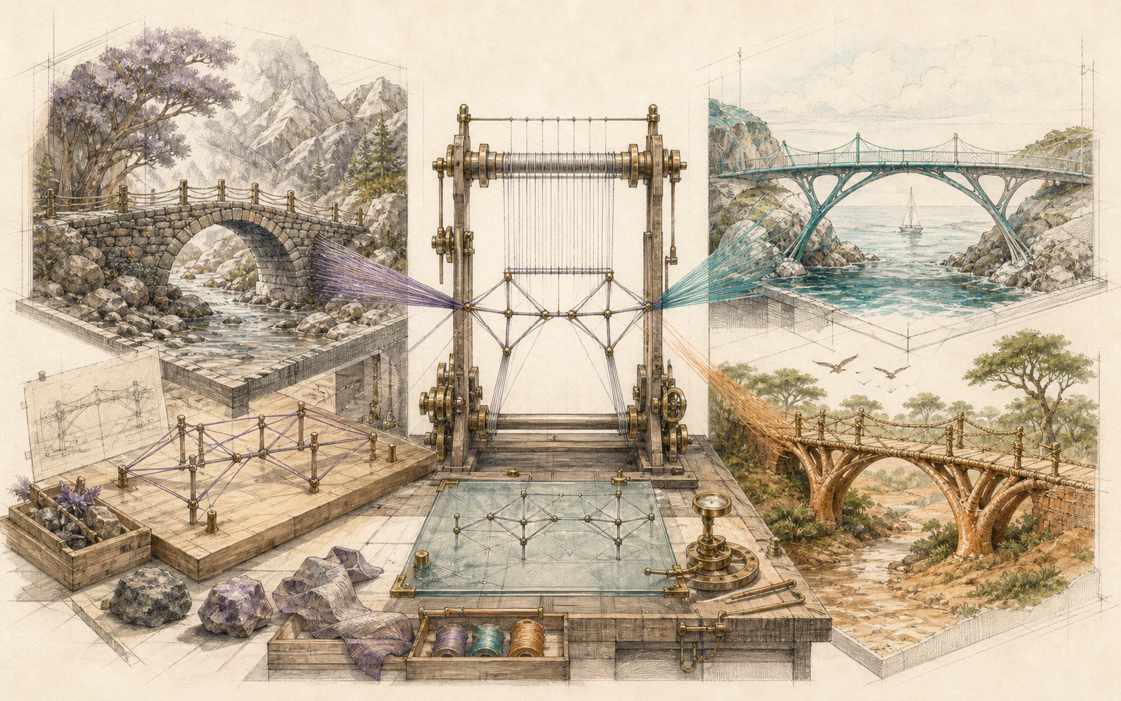 A transfer atelier extracting one bridge mechanism across three domains